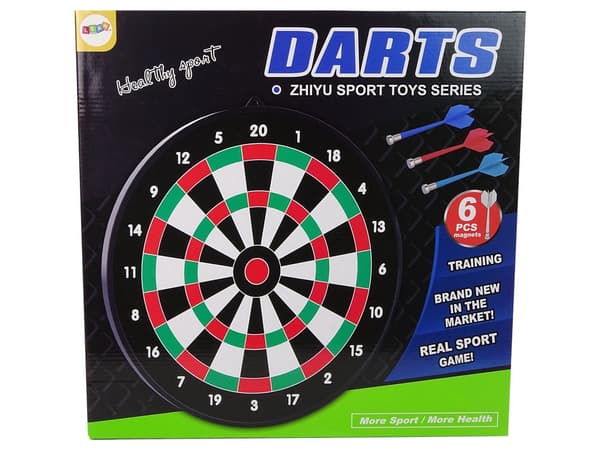 Magnetisk dartskive 42 cm med 6 pile, børn 6+ CE EN71