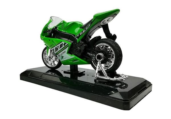Sportmotorcykel leksak 1:18 med ljud och pull-back, slumpfärg