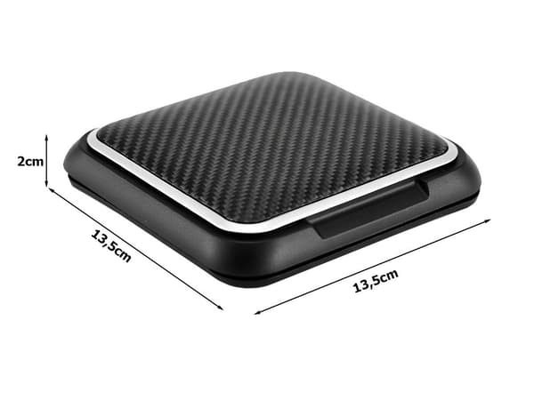 Mobilhållare bil för instrumentbräda silikonbas svart 13,5x13,5 cm
