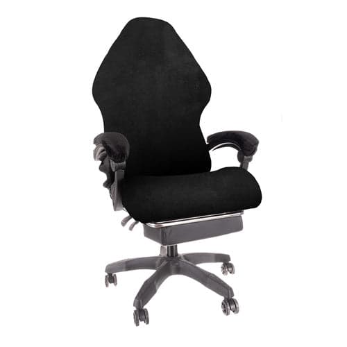 Stolsöverdrag gamingstol 4-delat svart polyester för stol med armstöd