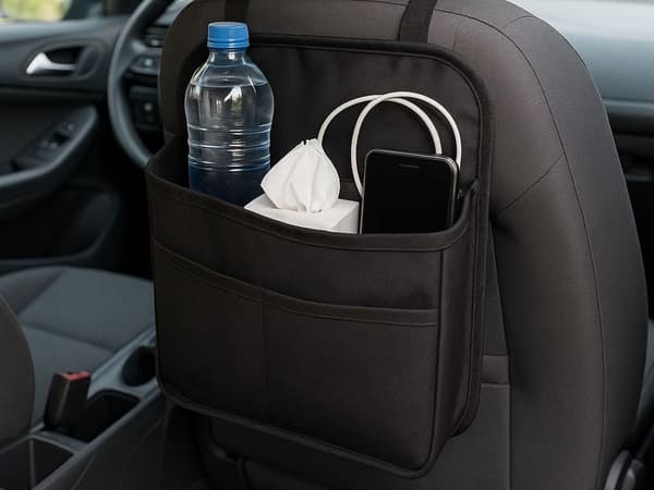 Bilorganisator til nakkestøtte 22x22x16 cm med telefonlomme
