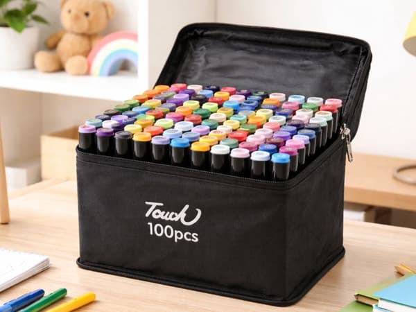 Alkoholbaserade markers 100-pack dubbla spetsar 1 mm/6 mm med fodral