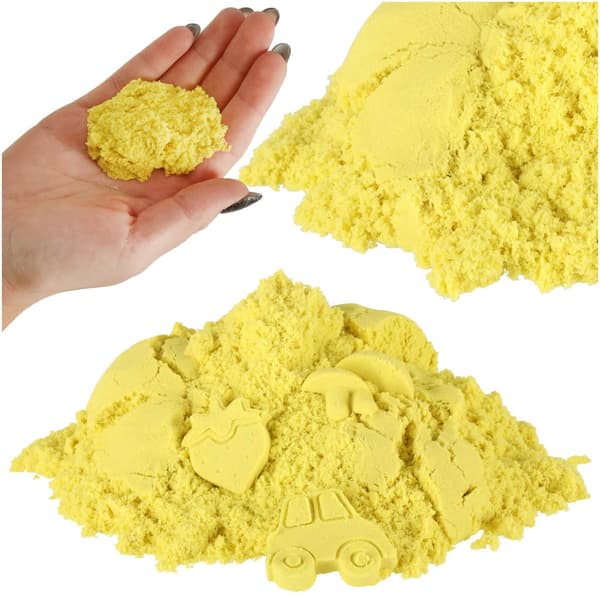 Sensorisk sand til børn 1 kg gul i pose, 3+ Yellow