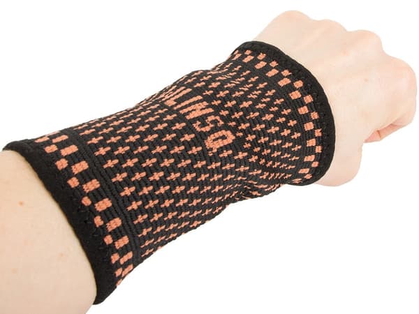 Handledsstöd elastiskt 17–21 cm svart/orange 13x9 cm