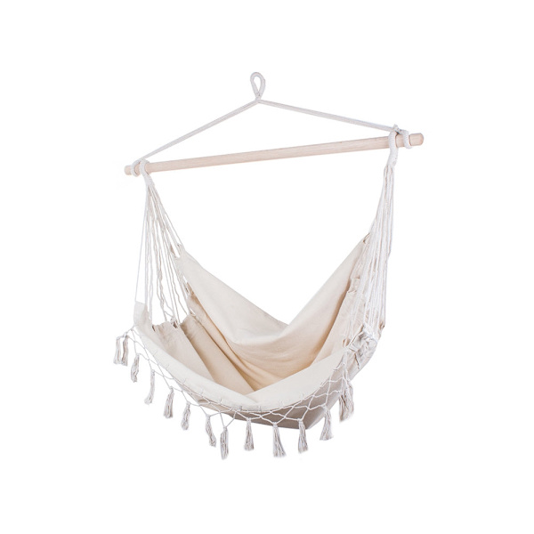 Hängstol hammock chair bomull/polyester med trästång 90 cm