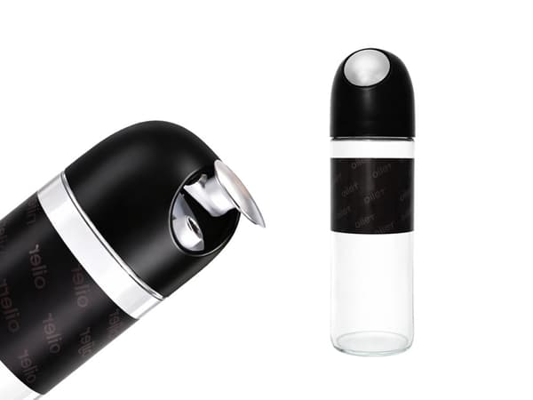 Oljedispenser glas 510 ml med gravitationskork svart