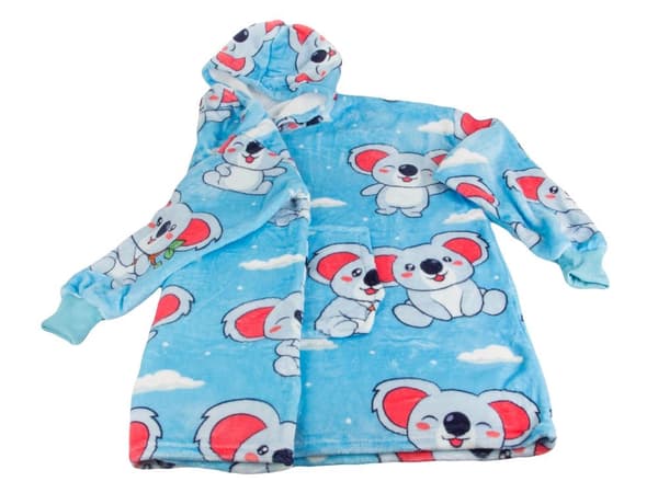 Vilttihuppari huppulla oversize XXL one size sininen polyesteri