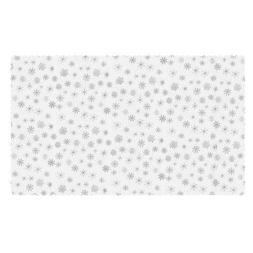 Julduk 140x220 cm polyester vit med silver snöflingor, tvättbar