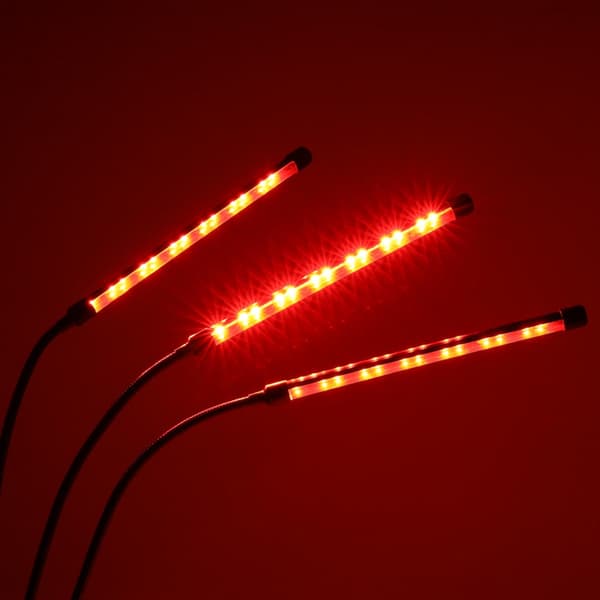 LED-växtlampa 10W med klämfäste, 3 flexibla armar, USB, timer