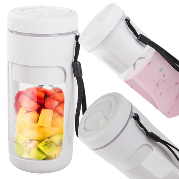 Bærbar USB-blender 450 ml genopladelig 2000 mAh hvid