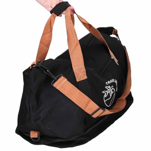 Reseväska/duffelväska 58x34 cm svart polyester med bottenfack