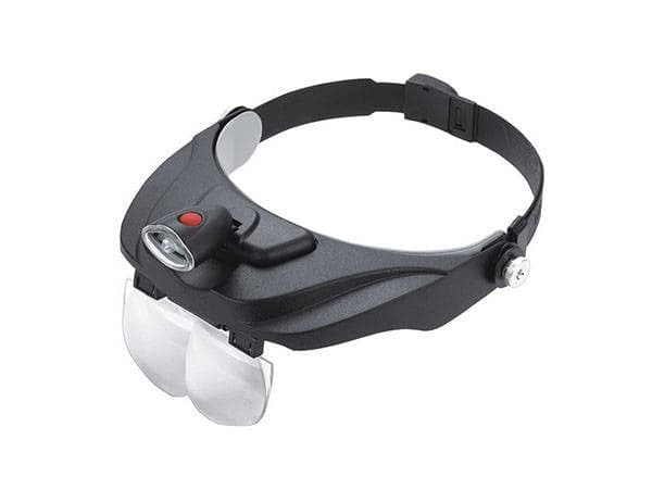 Pandelupe med LED og 4 linser 1,2x–3,5x inkl. 3x AAA-batterier