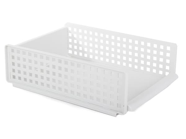 Dokumentorganisator stabelbar sammenfoldelig plast hvid 44x30x13 cm