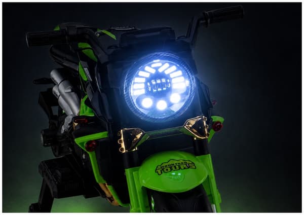Batteridriven barnmotorcykel med LED-hjul grön XW-07