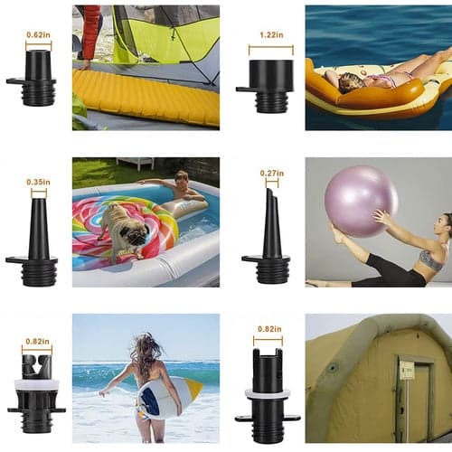 Elektrisk SUP-pump 12V med LCD 20 PSI, 6 munstycken för kajak/gummibåt