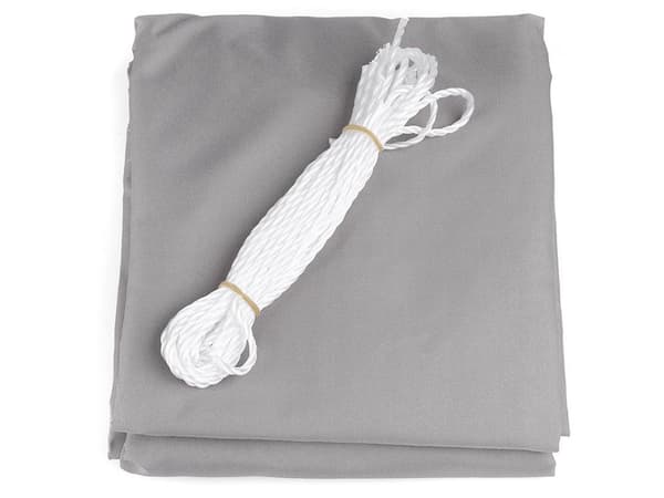 Solsegel rektangulärt 300x200 cm polyester 180 g grå med linor