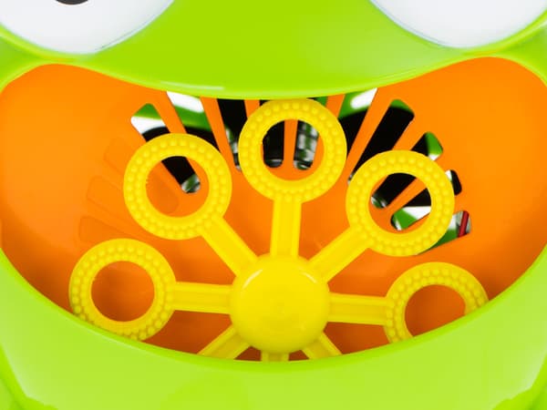 Såpbubbelmaskin groda grön med bubbelvätska, batteridriven 4xAA