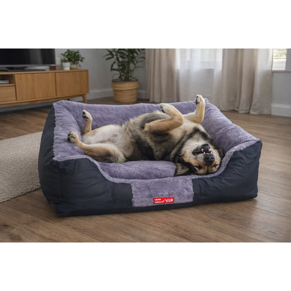 Hundbädd hundsoffa rektangulär 90x70 cm velour/nylon avtagbart