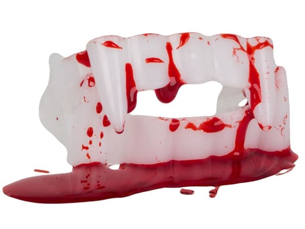 Vampyrtænder Halloween universal + falskt blod 14 ml