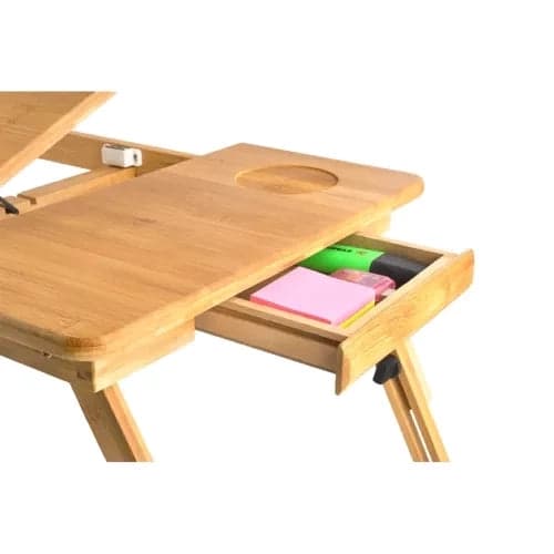 Justerbart laptopbord i bambu 17 tum med ventilation och låda
