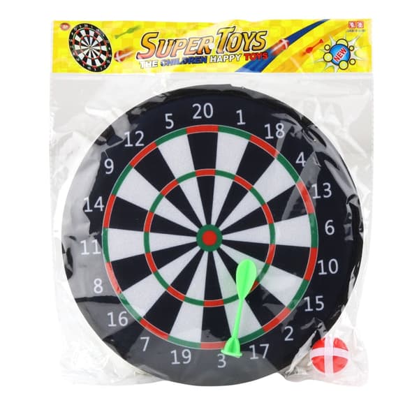 Velcro dartskive 28 cm med bold og dart, sikker for børn