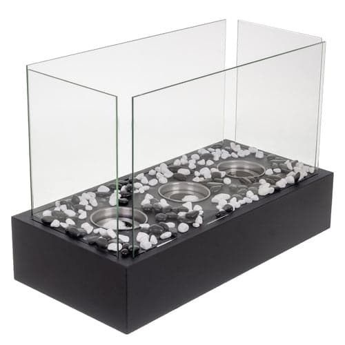 Biopejs bordmodel bioethanol 45x29x20,5 cm sort med glasvægge