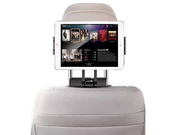 Mobil- og tablet-holder til bilens nakkestøtte 11,5–20,5 cm, sort