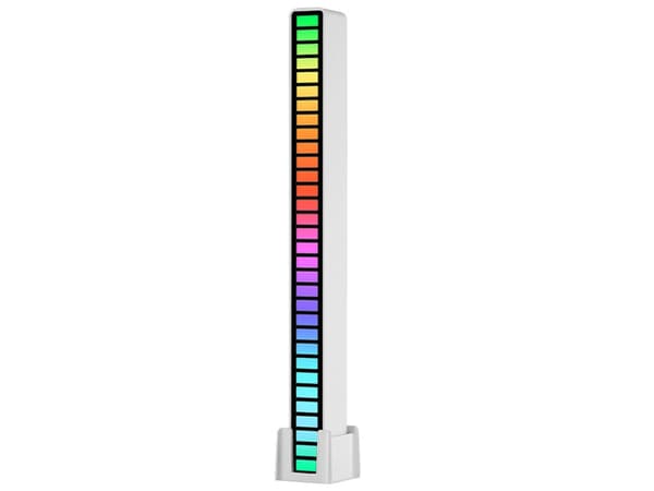USB LED-lys RGB lydrespons 32 LED 18 tilstande genopladelig hvid