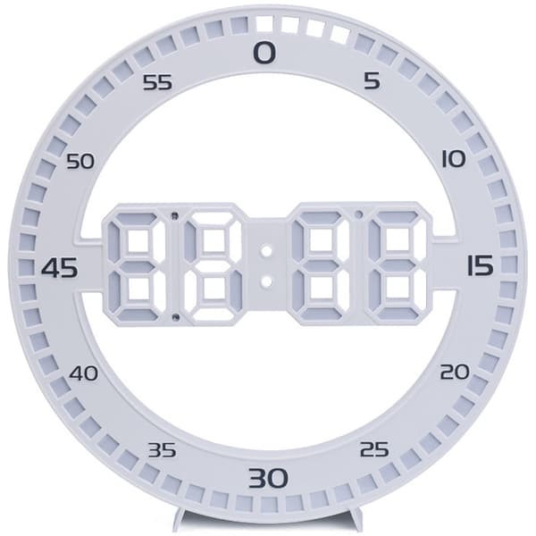LED vægur digital med termometer alarm hvid 33 x 2 cm USB