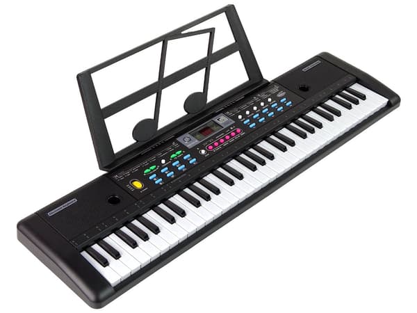 Børnekeyboard 61 tangenter med mikrofon og nodeholder, fra 3 år