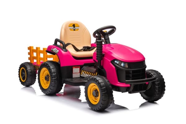 Batteridrevet legetraktor til børn rosa BBH-030