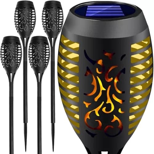 Solcellslampor fackel 4-pack LED varmvit flammeffekt 51 cm