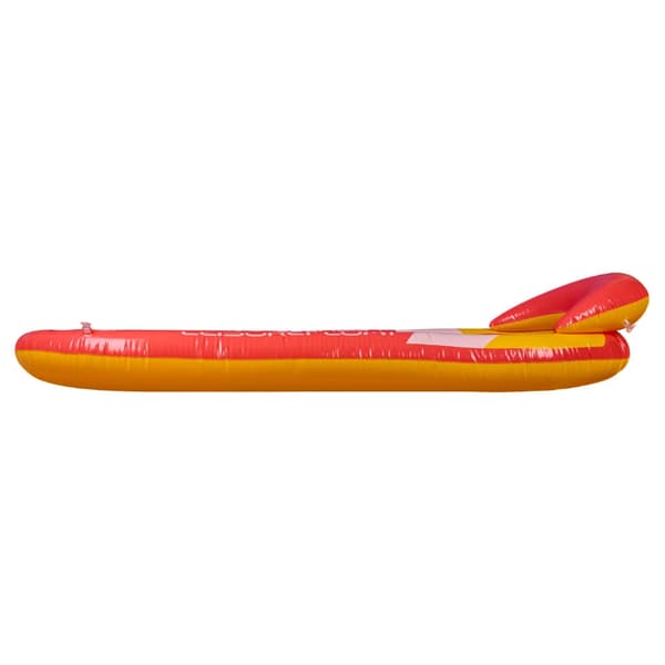 Oppustelig svømmeflåde med netbund og pude 150x70 cm rød