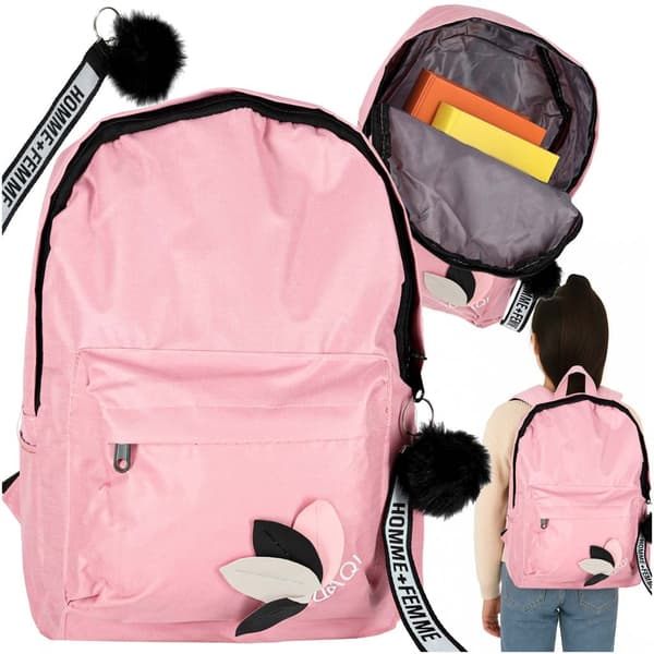 Skolryggsäck rosa 9 l polyester 600D 35 cm med nyckelring Rosa