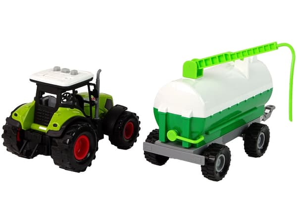 Legetraktor med tankvogn og lyd, 3+ år, batterier medfølger
