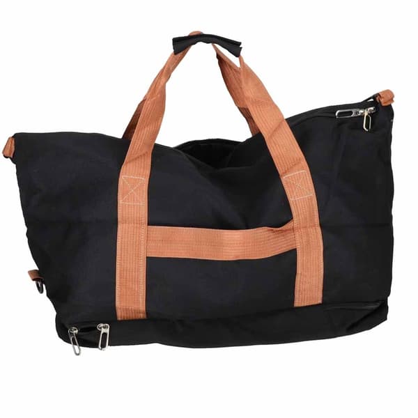 Reseväska/duffelväska 58x34 cm svart polyester med bottenfack