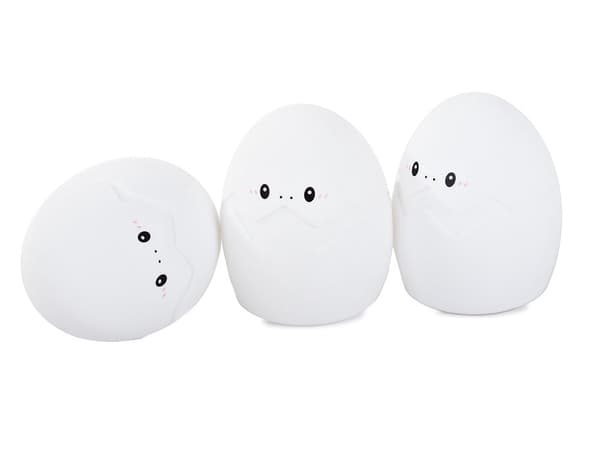 LED nattlampa silikon äggformad RGB touch med 3x AAA-batterier