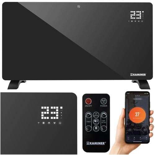 Elektrisk glasvarmer 2500W WiFi Smart Life IP24 sort 85x41 cm