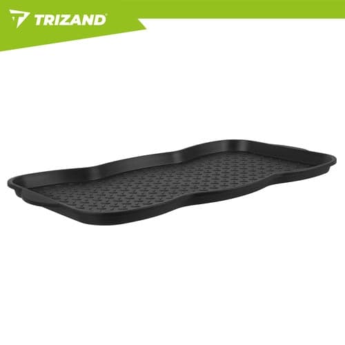 Skostativ afløbsmåtte PP 76x38 cm sort skridsikker med 3 cm kant
