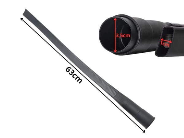 Flexibelt fogmunstycke till dammsugare 63 cm, Ø3,5 cm, svart