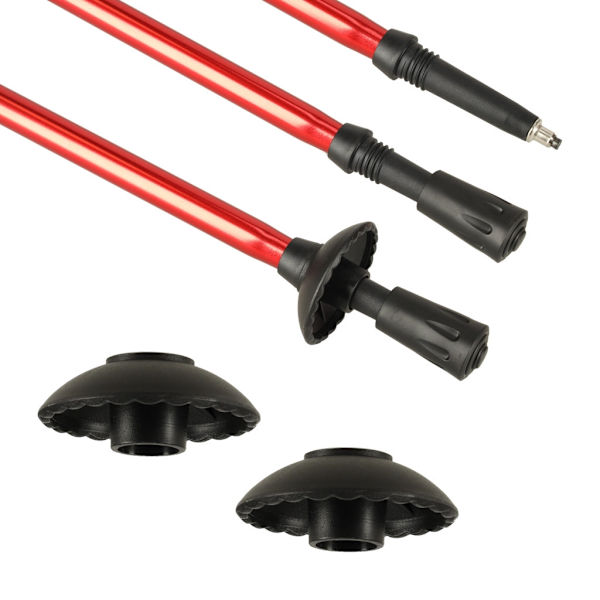 Fällbara trekkingstavar aluminium 65-135 cm volframspets röd 2-pack