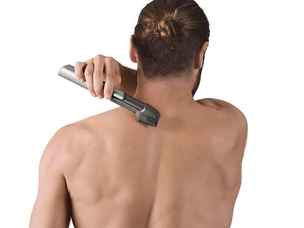 Hius- ja partatrimmeri USB-ladattava, LEDillä + 4 kampaa, harmaa