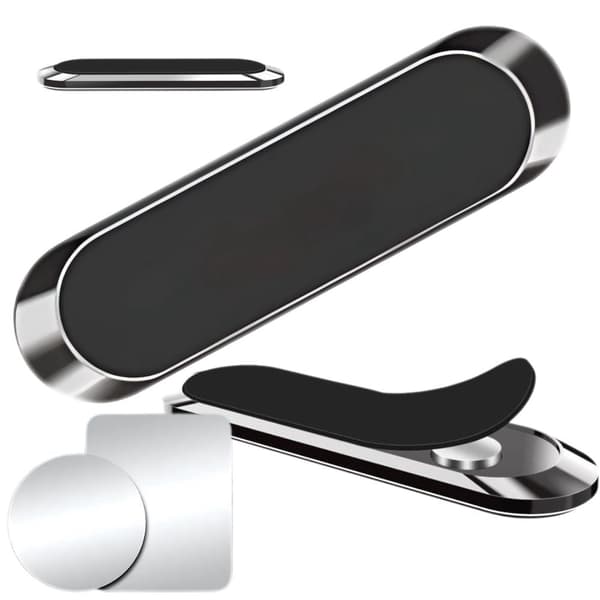 Magnetisk mobilholder til bil selvklæbende sort inkl. 2 metalplader
