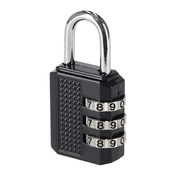 Kombinationslås för bagage svart 5x2,5 cm plast/metall