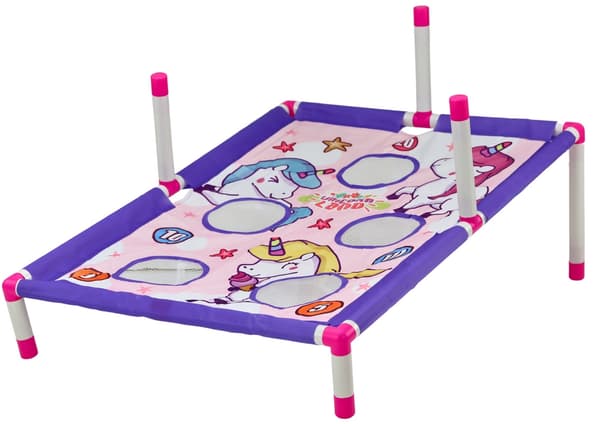 Målspel enhörning för barn 3+ med kastpåsar och ringar 76x55 cm