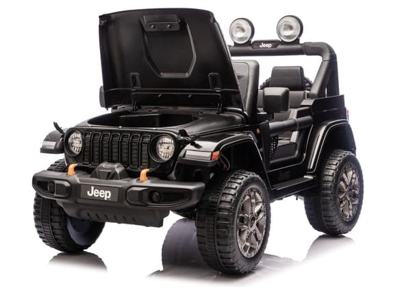 Batteridriven åkbil Jeep Rubicon 4x4 för barn, svart