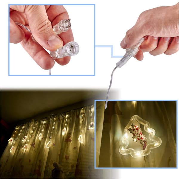 LED ljusgardin julfigurer 125 LED 3 m USB IP44 timer fjärrkontroll
