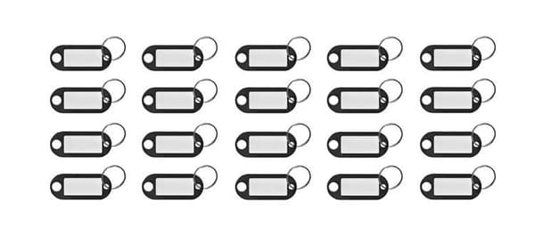 Nøgleidentifikator med etiketvindue 100-pak farvemix 6,5x2,1 cm