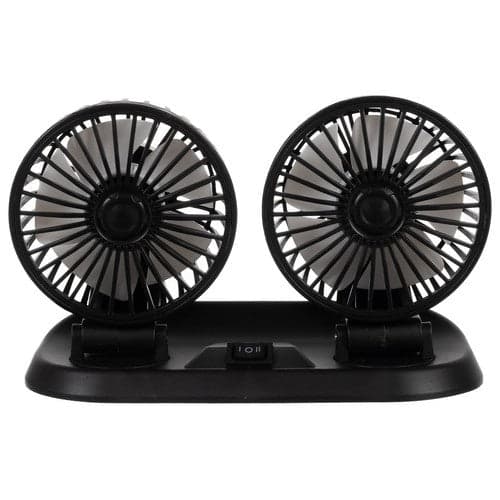 Dobbelt bilventilator 12V til cigarettænderstik, 2 hastigheder, 360° roterbar