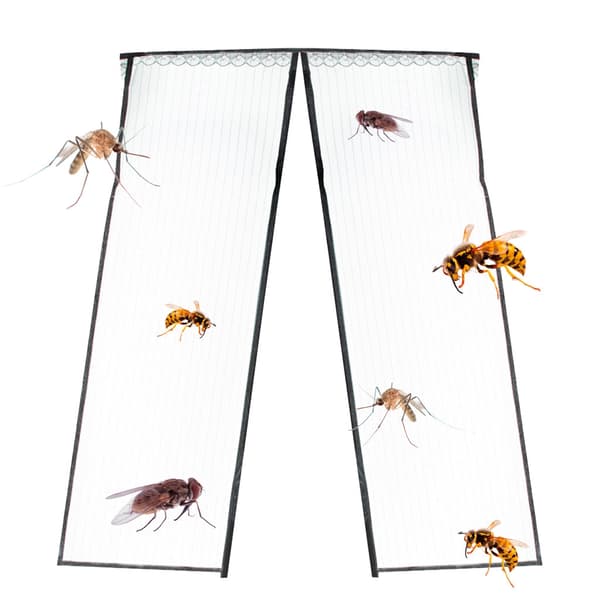 Magnetisk myggenet til dør 100x210 cm sort mesh